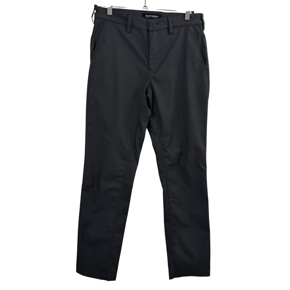 Bluffworks Pants Mens 30x32 Gray Ascender Tailored Fit Chino Travel Performance